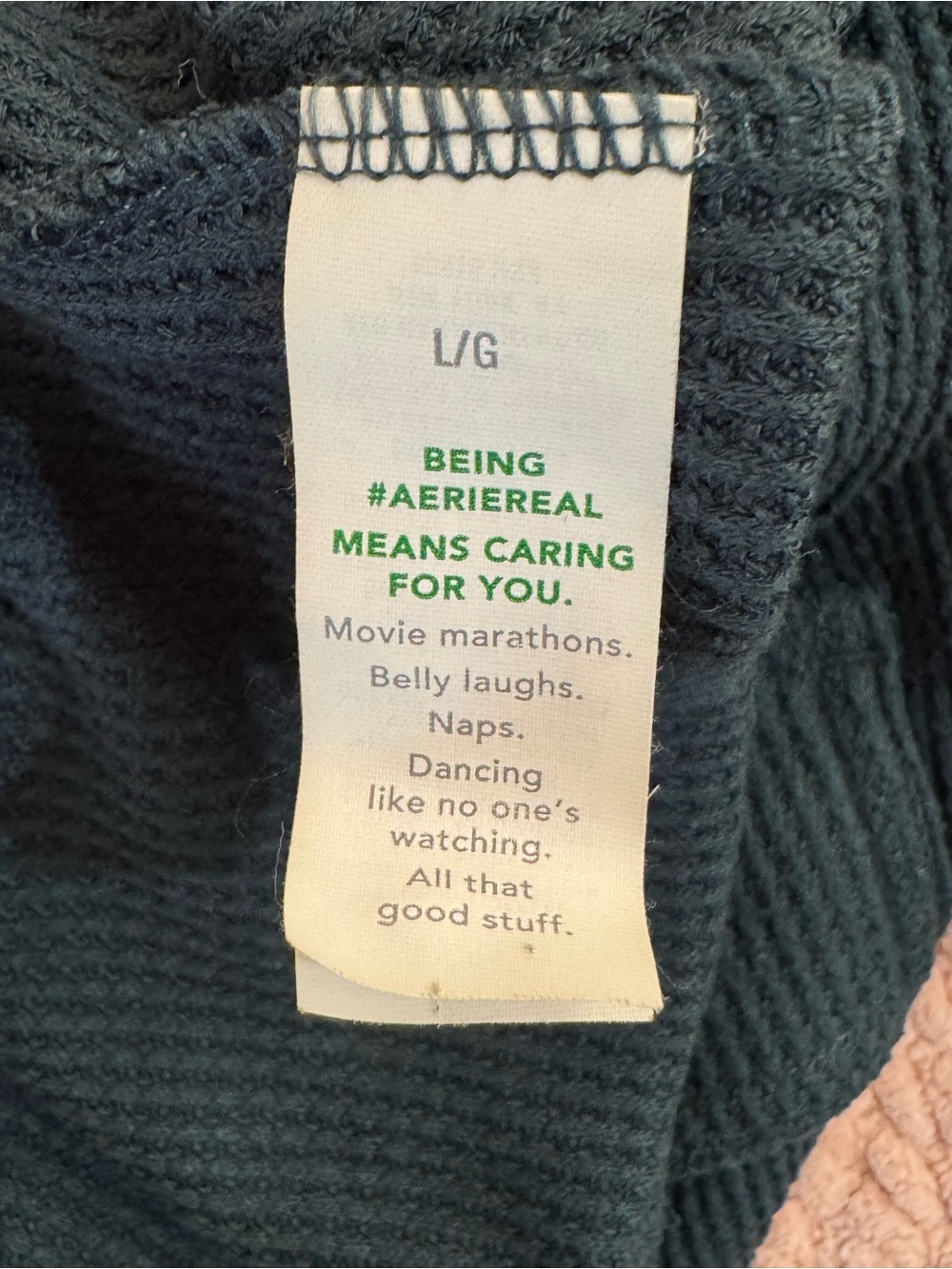 Aerie Traveler Waffle Cargo Joggers Women’s Large Forest Green Cozy Lounge Pants - Picture 10 of 13